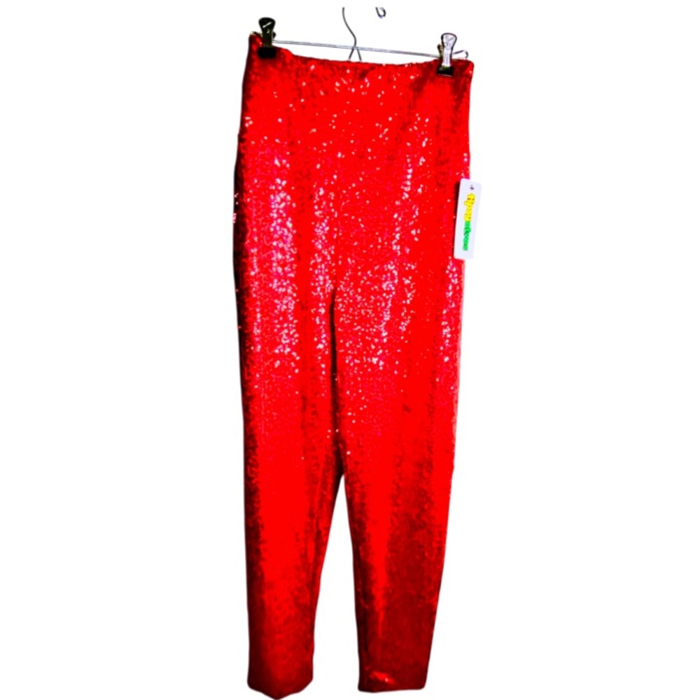 TIPSY ELVES Red Sequin High Waisted Leggings Women’s Size 2X - Picture 2 of 7